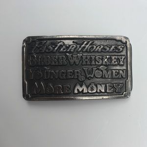 Vintage style silver belt buckle